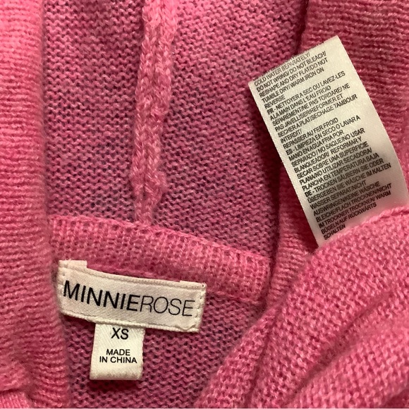 MINNIE ROSE 100% cashmere oversized frayed edge hoodie sweater - Picture 11 of 12